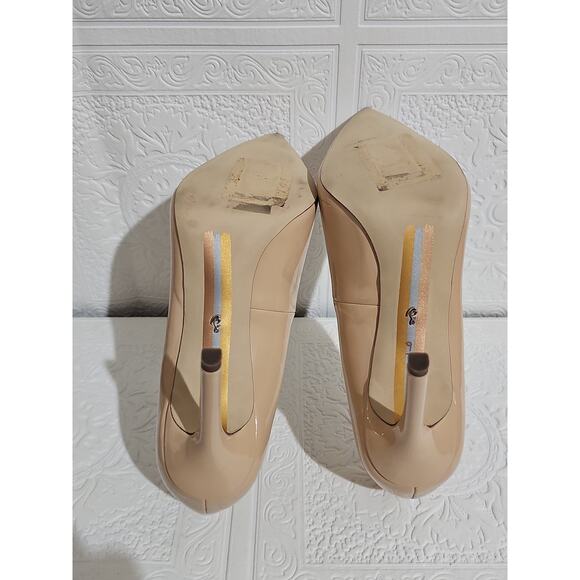 Sam Edelman Hazel Pointed Toe Pump Womens 9 Beige Patent Leather Heels - Picture 12 of 16